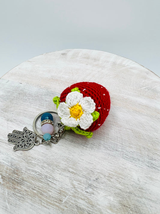 Crochet Strawberry Keychain – Handmade Amigurumi Stuffed Fruit Toy | Al Farid Gifts