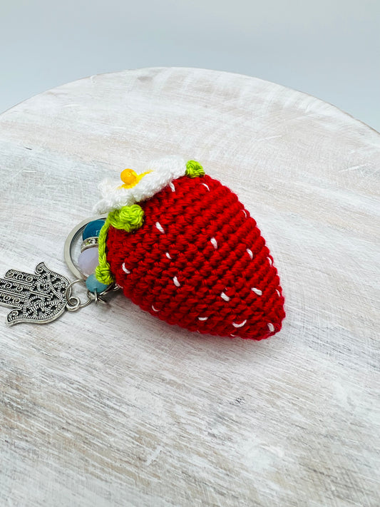 Crochet Strawberry Keychain – Handmade Amigurumi Stuffed Fruit Toy | Al Farid Gifts