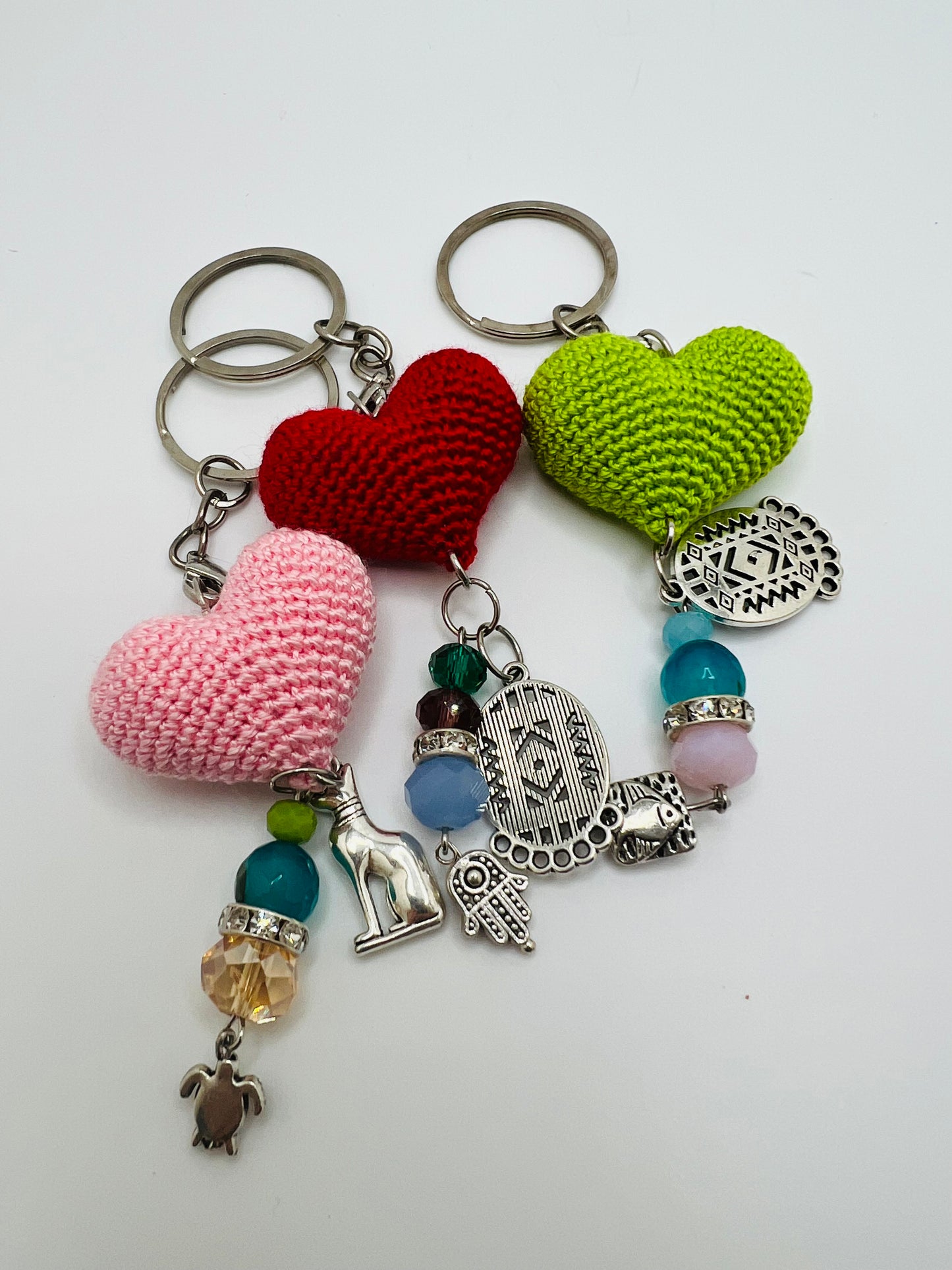 Stuffed Heart Keychain (different colors available)  - Crochet Knitted Amigurumi Toy