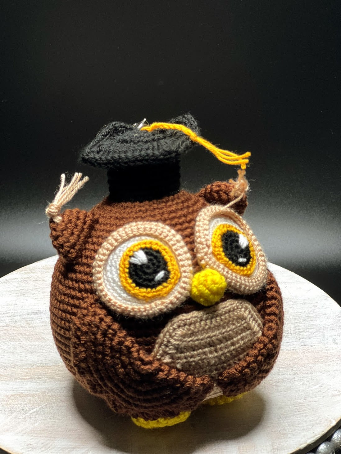 Stuffed Owl Toy With Graduated Hat - Crochet Knitted Amigurumi Toy