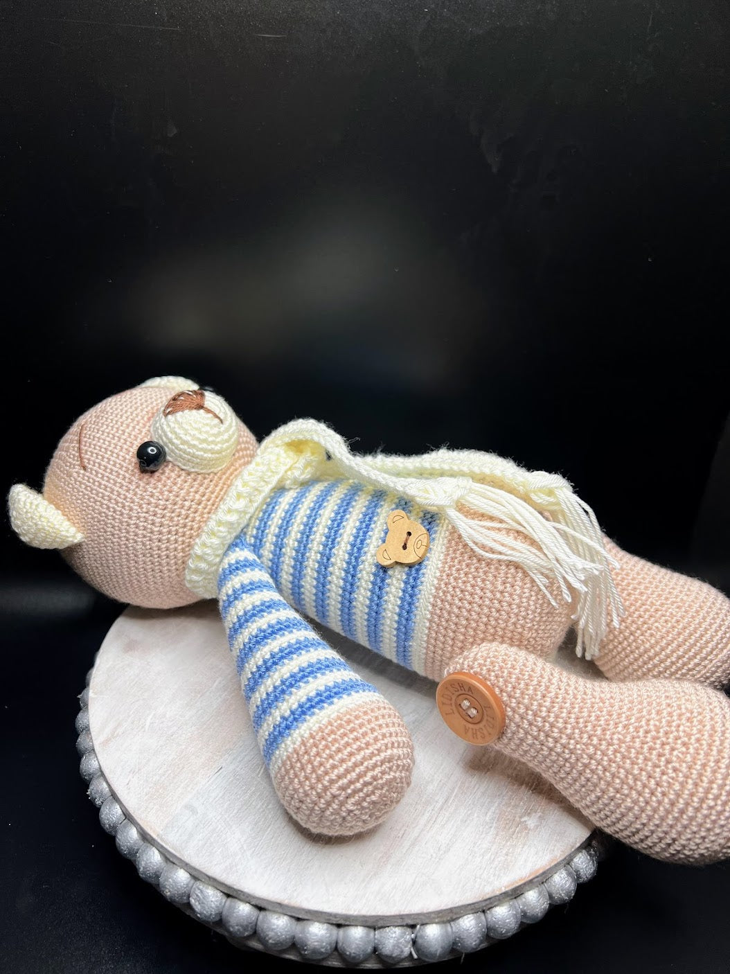 Stuffed Bear with Scarf - Crochet Knitted Amigurumi Toy