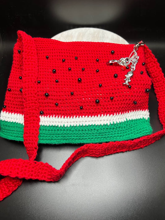 Crochet Red Watermelon Bag - For Girls & Teens