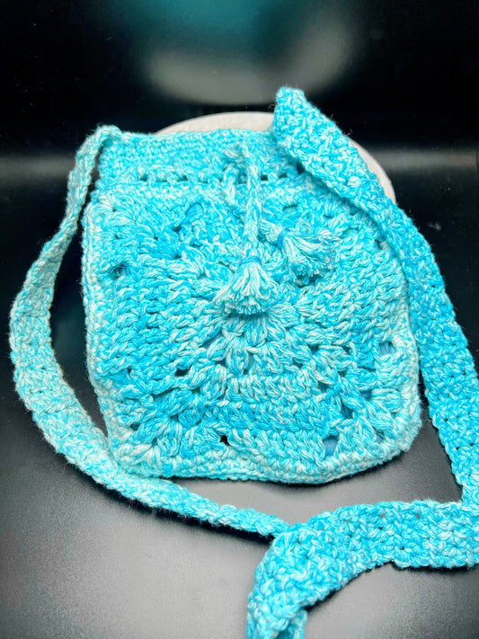 Crochet Light Blue Bag - For Girls & Teens