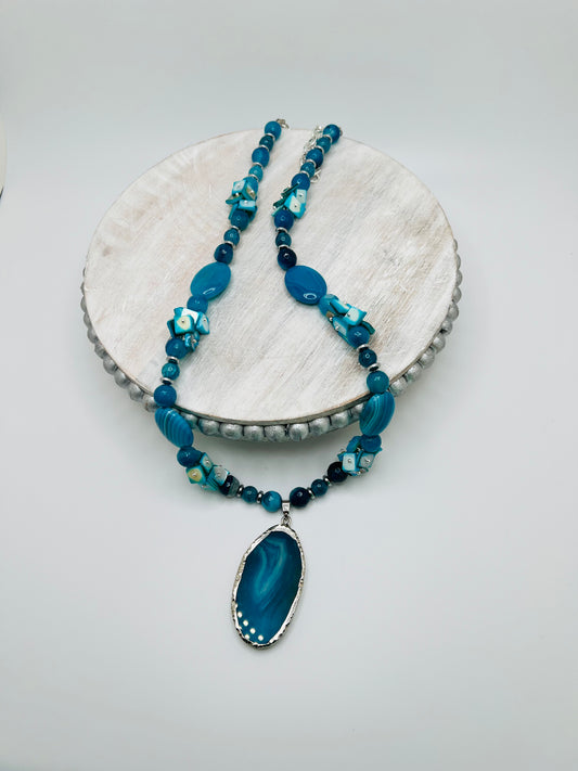 Natural Turquoise Gemstone Necklace – Authentic Healing Stone Jewelry